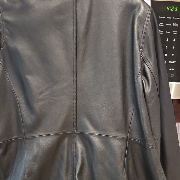 Jones New York Charcoal Leather Jacket - Picture 6 of 7